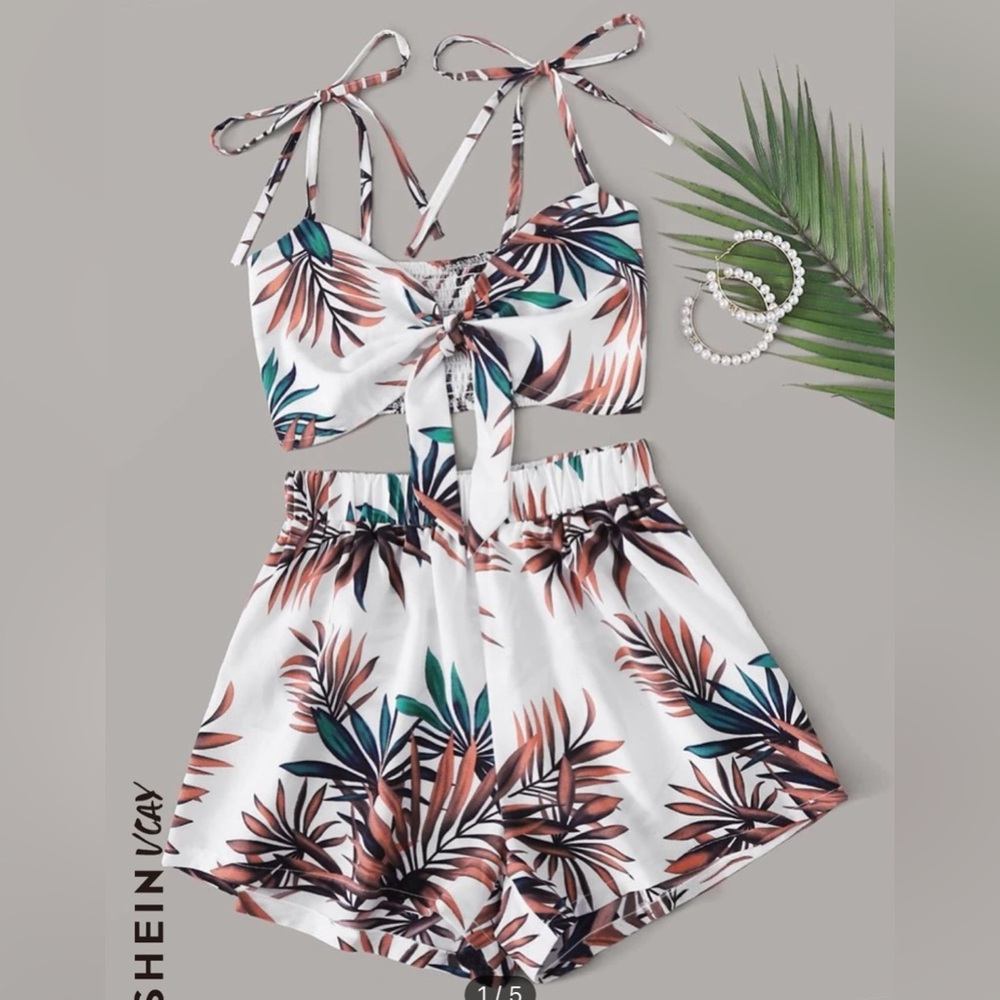 SHEIN 2-Piece Tropical Set - Small